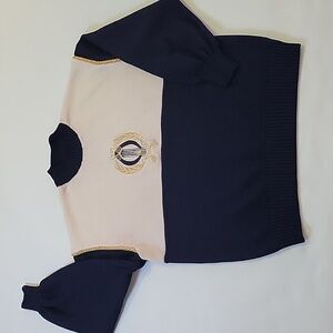 VTG St.John Collection By Marie Gray Knit Anchor Sweater Navy Blue Medium